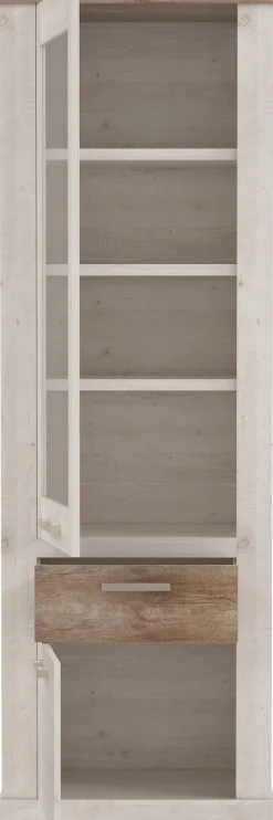 FORTE Vitrine »Duro« Höhe 212 cm, Glasvitrine mit Schublade, im Landhausstil