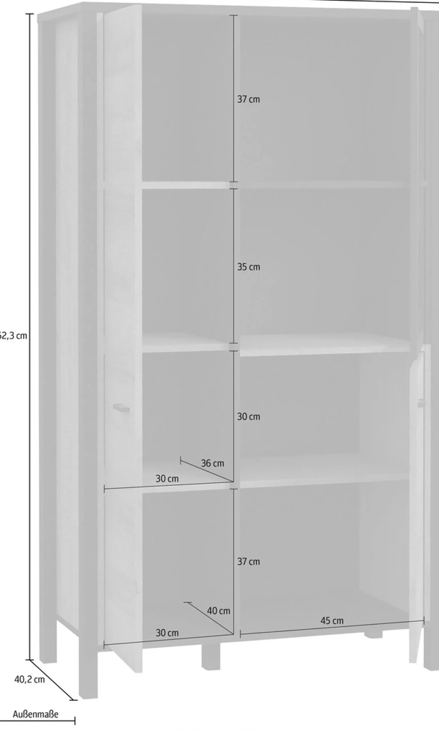 FORTE Vitrine »High Rock« Höhe ca. 152 cm