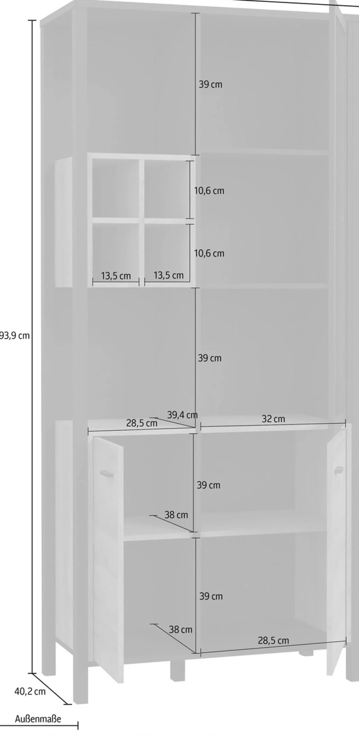 FORTE Vitrine »High Rock« Höhe ca. 193 cm