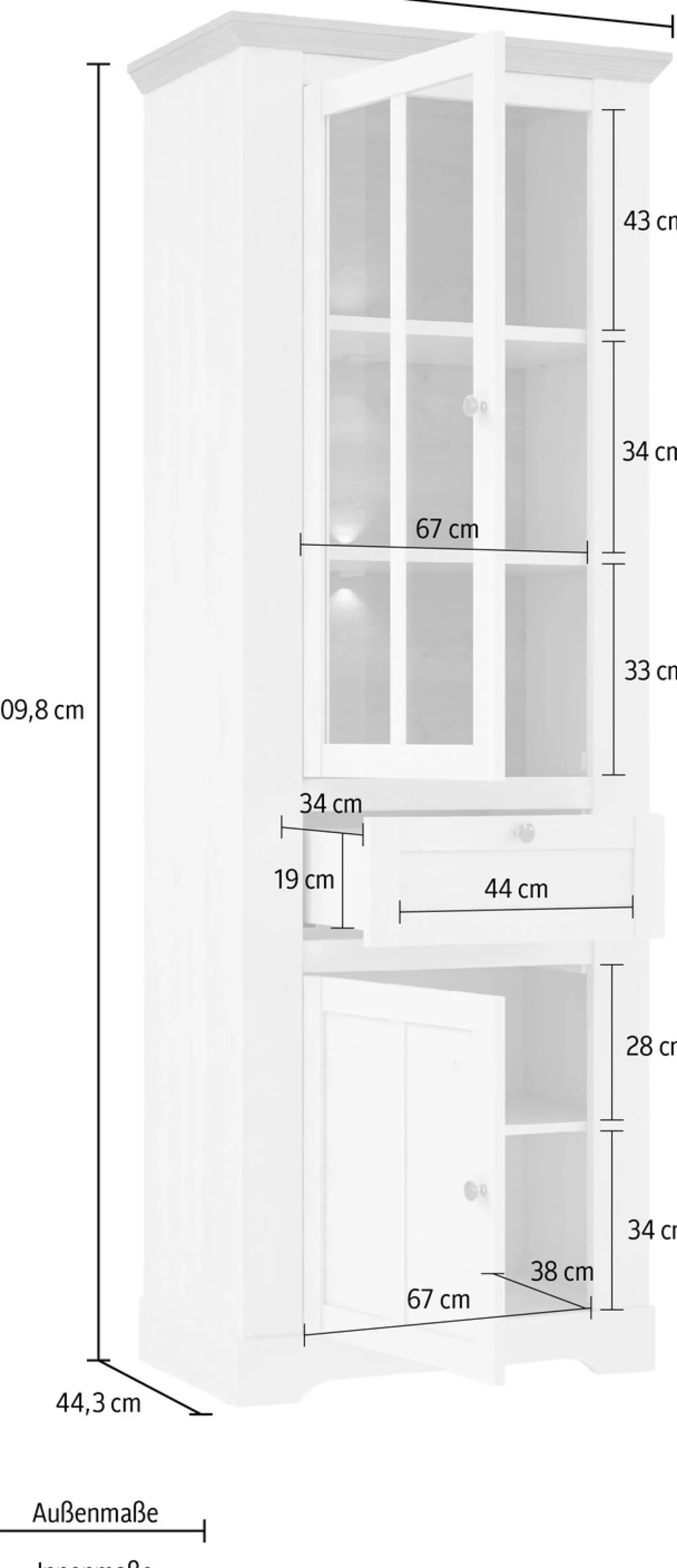 FORTE Vitrine »Iloppa« Höhe ca. 209 cm