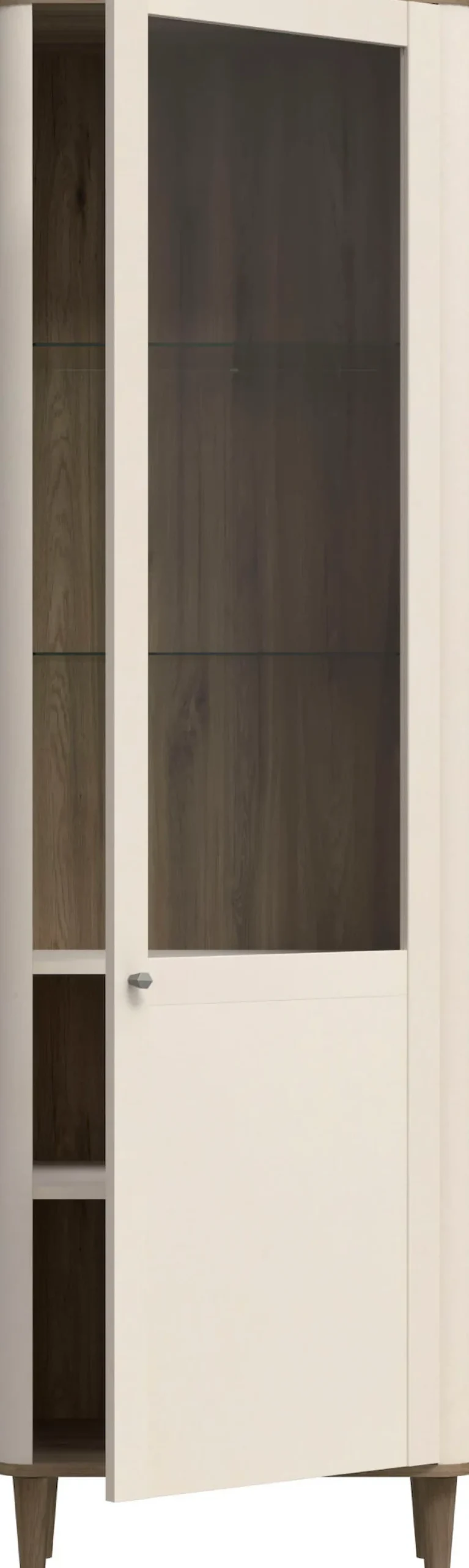 FORTE Vitrine »Lacetti« B/H/T 60,4/200,5/41,2 cm, Echtholzfüße