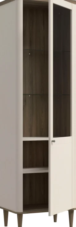 FORTE Vitrine »Lacetti« B/H/T 60,4/200,5/41,2 cm, Echtholzfüße