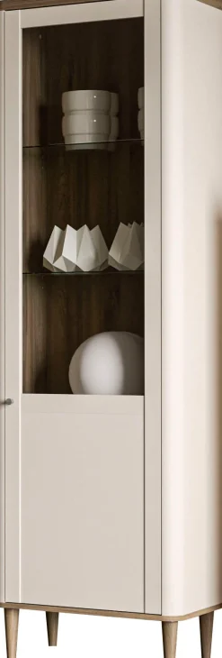 FORTE Vitrine »Lacetti« B/H/T 60,4/200,5/41,2 cm, Echtholzfüße