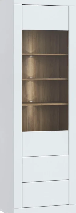 FORTE Vitrine »Lefkadas, Breite 61,3cm , Höhe 196 cm« Vitrine, grifflose Front, breite Rahmenoptik, Tür mit Glaseinsatz