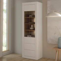 FORTE Vitrine »Lefkadas, Breite 61,3cm , Höhe 196 cm« Vitrine, grifflose Front, breite Rahmenoptik, Tür mit Glaseinsatz