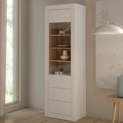 FORTE Vitrine »Lefkadas, Breite 61,3cm , Höhe 196 cm« Vitrine, grifflose Front, breite Rahmenoptik, Tür mit Glaseinsatz