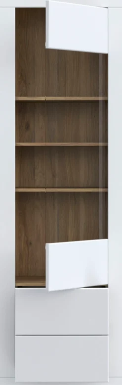 FORTE Vitrine »Lefkadas, Breite 61,3cm , Höhe 196 cm« Vitrine, grifflose Front, breite Rahmenoptik, Tür mit Glaseinsatz