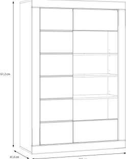 FORTE Vitrine »Lefkadas« BxH=101x151,2 cm,Highboard, grifflose Front, breite Rahmenoptik, Tür mit Glaseinsatz