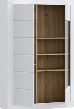 FORTE Vitrine »Lefkadas« BxH=101x151,2 cm,Highboard, grifflose Front, breite Rahmenoptik, Tür mit Glaseinsatz