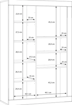 FORTE Vitrine »Lefkadas« BxH=101x151,2 cm,Highboard, grifflose Front, breite Rahmenoptik, Tür mit Glaseinsatz