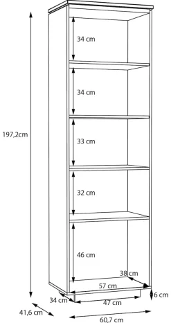 FORTE Vitrine »Louoto, Stauraumvitrine, Standvitrine, Stauraumschrank« Türanschlag rechts oder links wechselbar, mit Soft Close, Höhe 197,2cm