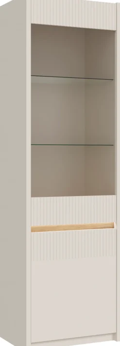 FORTE Vitrine »Oak Squere Vitrine, Soft Close« B/H/T 60,6/197,9/41,5 cm, Beleuchtung, Glastüre, grifflos