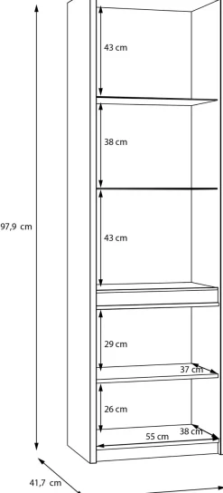 FORTE Vitrine »Oak Squere Vitrine, Soft Close« B/H/T 60,6/197,9/41,5 cm, Beleuchtung, Glastüre, grifflos