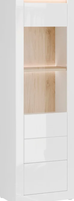 FORTE Vitrine »Vitrine, Türanschlag frei wählbar, grifflos, Push to Open« B/H/T 61,7/192,2/41,6 cm inklusive Beleuchtung