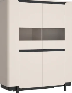 FORTE Vitrine »Vodol« Highboard, Glatüren, abgerundete Kanten