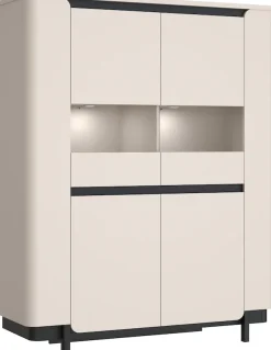 FORTE Vitrine »Vodol« Highboard, Glatüren, abgerundete Kanten