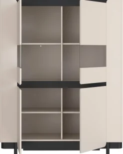 FORTE Vitrine »Vodol« Highboard, Glatüren, abgerundete Kanten