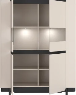 FORTE Vitrine »Vodol« Highboard, Glatüren, abgerundete Kanten