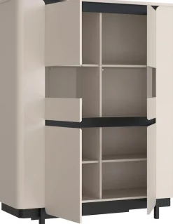 FORTE Vitrine »Vodol« Highboard, Glatüren, abgerundete Kanten