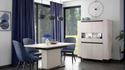FORTE Vitrine »Vodol« Highboard, Glatüren, abgerundete Kanten