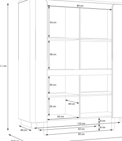 FORTE Vitrine »Vodol« Highboard, Glatüren, abgerundete Kanten