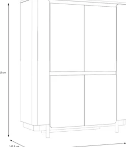 FORTE Vitrine »Vodol« Highboard, Soft Close, ABS Kanten