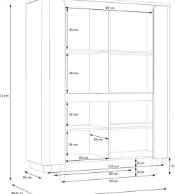 FORTE Vitrine »Vodol« Highboard, Soft Close, ABS Kanten
