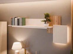 FORTE Wandboard »Oak Squere Wandboard« B/H/T 187,4/77,6/21,9 cm Beleuchtung, einfache Montage