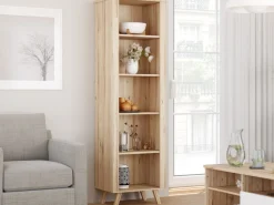 FORTE Wandregal »Vankka Regal« B/H/T 59,7/201,5/41,7 cm,Regal, Holzfüße, 5 offene Fächer, Einlegeböden variabel einsetzbar