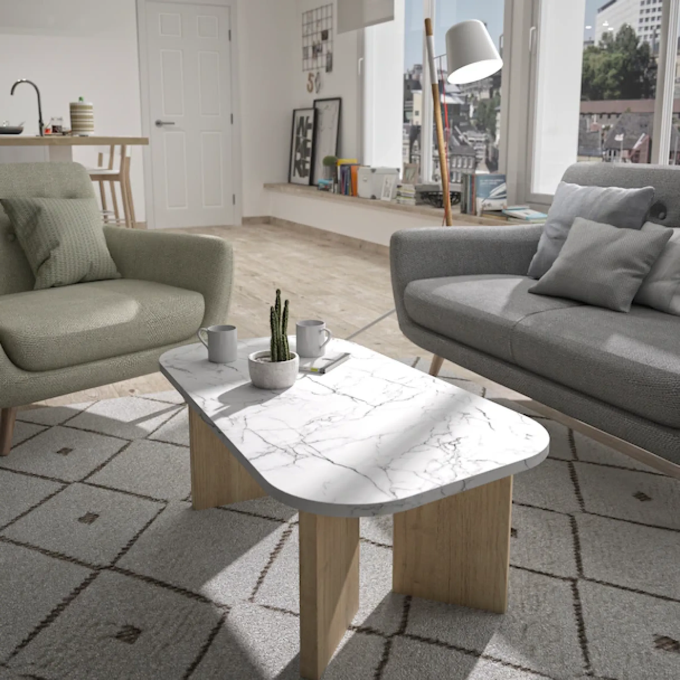 Gami Couchtisch »Quartz« Couchtisch mit Marmor-optik Tischeplatte