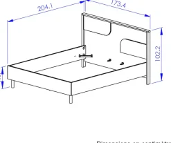 Gami Einzelbett »Galys Bett 160 x 200« Mit Beleuchtetem Kopfteil