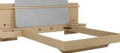 Gami Einzelbett »IZADI« Bett mit Stoff-Kopfteil und 2 Nachttischen