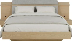 Gami Einzelbett »IZADI« Bett mit Stoff-Kopfteil und 2 Nachttischen
