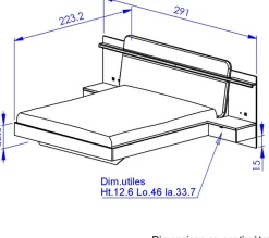 Gami Einzelbett »IZADI« Bett mit Stoff-Kopfteil und 2 Nachttischen