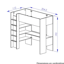 Gami Hochbett »Nael« Hochbett 90 / 200 mit Schreibtisch