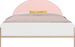 Gami Jugendbett »Einzelbett, Kinderbett, mit LED-Beleuchtung am Kopfteil, 90x200 cm« Elegantes Design für eine sanfte und feminine Atmosphäre.