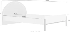 Gami Jugendbett »Einzelbett, Kinderbett, mit LED-Beleuchtung am Kopfteil, 90x200 cm« Elegantes Design für eine sanfte und feminine Atmosphäre.