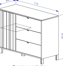 Gami Kommode »kommode Calypso 3 Schubladen 1 Tür« Optimierter Stauraum mit dieser Kommode