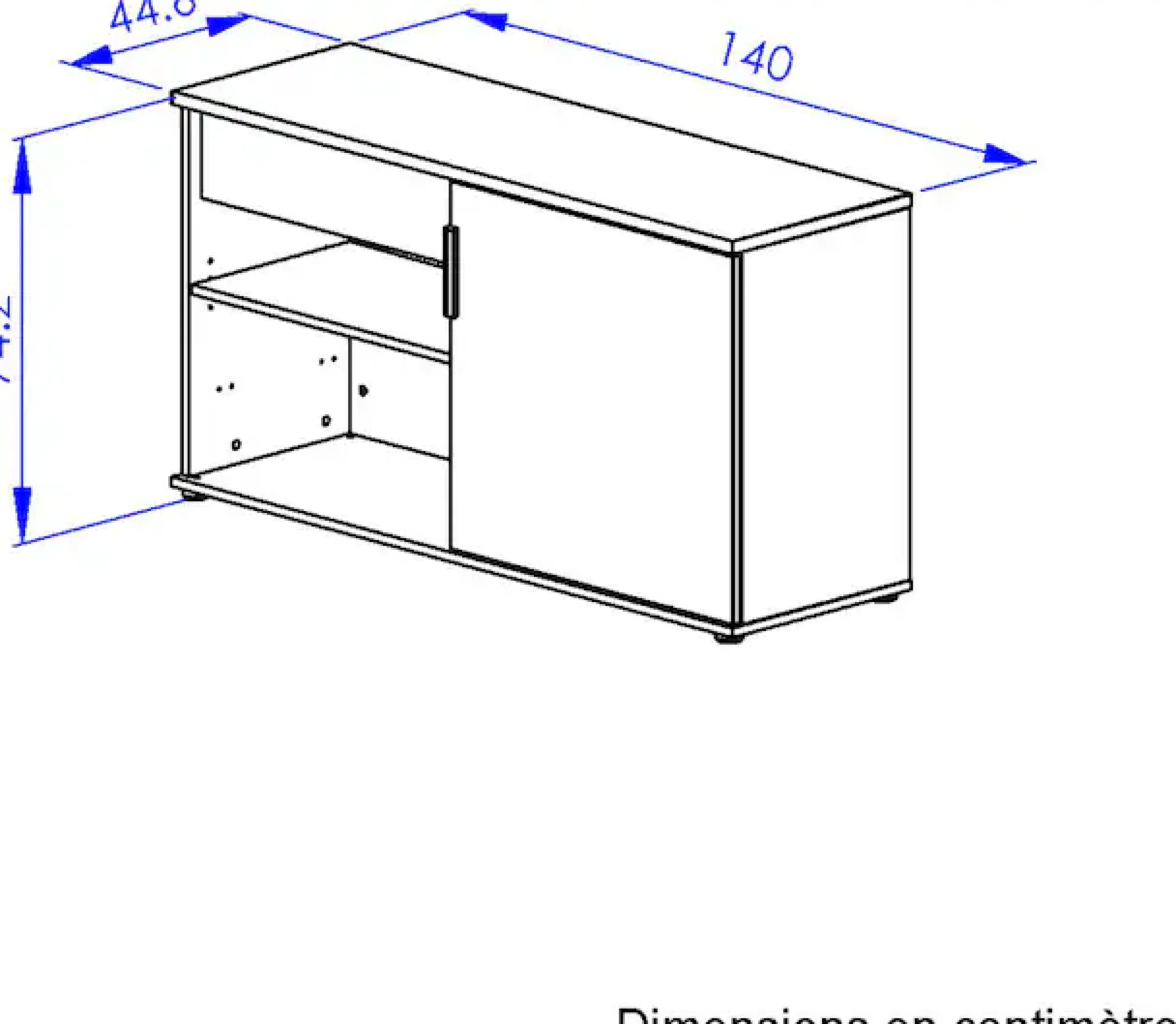 Gami Lowboard »ITALIC« Elegante Credenza, freistehend oder als Schreibtischrücklauf nutzbar
