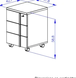 Gami Rollladenschrank »ITALIC« Funktional und mobil – passt perfekt unter Ihren Schreibtisch