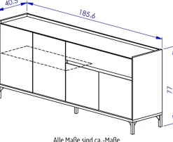 Gami Sideboard »Lenk« Elegantes und praktisches Aufbewahrungsbuffet