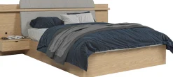 Gami Stauraumbett »IZADI« Bett mit Stoff-Kopfteil und 2 Nachttischen