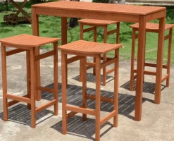 Garden Pleasure Barhocker »PALMDALE« (2er Set), Eukalyptusholz, braun