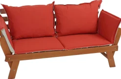 Garden Pleasure Gartenlounge-Bank »FORTUNA« mit umklappbarer Armlehne und Wendekissen, BxTxH: 126x68x78 cm