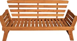 Garden Pleasure Gartenlounge-Bank »FORTUNA« mit umklappbarer Armlehne und Wendekissen, BxTxH: 126x68x78 cm