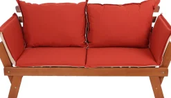 Garden Pleasure Gartenlounge-Bank »FORTUNA« mit umklappbarer Armlehne und Wendekissen, BxTxH: 126x68x78 cm