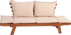 Garden Pleasure Gartenlounge-Bank »FORTUNA« mit umklappbarer Armlehne und Wendekissen, BxTxH: 126x68x78 cm
