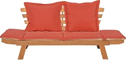 Garden Pleasure Gartenlounge-Bank »FORTUNA« mit umklappbarer Armlehne und Wendekissen, BxTxH: 126x68x78 cm