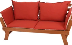 Garden Pleasure Gartenlounge-Bank »FORTUNA« mit umklappbarer Armlehne und Wendekissen, BxTxH: 126x68x78 cm