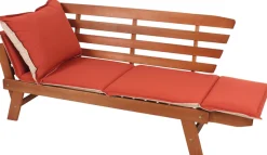 Garden Pleasure Gartenlounge-Bank »FORTUNA« mit umklappbarer Armlehne und Wendekissen, BxTxH: 126x68x78 cm